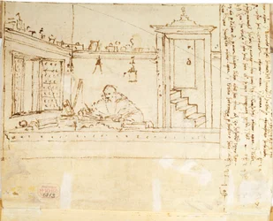 Um filósofo com uma caneta na mão, 1502-1505