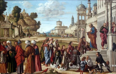 Alemão: Die Weihe des Heiligen Stephanus zum Diakon Consagração de Santo Estêvão como diácono