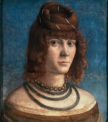 Retrato de Courtesan de Vittore Carpaccio (cerca de 1465-1525 ou 1526)