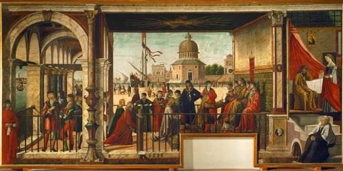 A chegada dos embaixadores do príncipe inglês Ereo (pintura sobre tela)