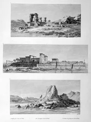 Templos em ruínas em Philae, Egito, 1802