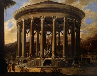 Vista do templo (óleo sobre tela)