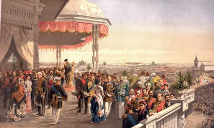 Festividades públicas após a coroação do imperador Alexandre III no campo de Khodynka (do Álbum da Coroação)