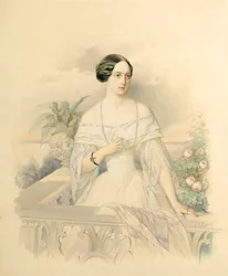 Retrato da grã-duquesa Olga Nikolaevna, 1846 (wc no cartão)