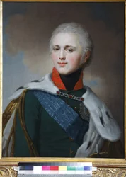 Alexandre Ier de Russie (Alexandre Pavlovitch Romanov) - Retrato do Imperador Alexandre I (1777-1825) - Vladimir Lukich Borovikovsky (1757-1825). Óleo sobre tela
