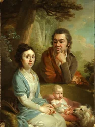 Retrato de Vasily Nebolsin, sua esposa Avdotia e filho, final da década de 1790