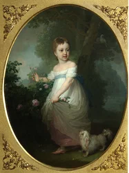 Retrato de Yelena Naryshkina como criança, início dos anos 1790