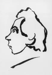 Retrato de Viktor Vladimirovich Khlebnikov, mais conhecido pelo pseudónimo Velimir Khlebnikov (1885-1922) (desenho)