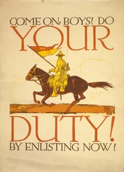 Vamos lá rapazes! Faça o seu dever! Por se alistar agora! 1917 (serigrafia colorida)