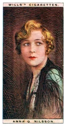 Anna Quirentia Nilsson 1888-1974, atriz americana nascida na Suécia, 1928.