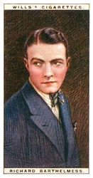 Richard Barthelmess 1895-1963, estrela de cinema americana, 1928.