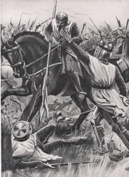 "Hold Fellow, I am Henry of Winchester you King", ilustração de 