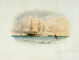 HMS "Warrior" (1860), finais do século XIX (litografia a cores)