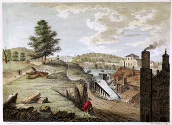 Greenfield Brass Mill em Holywell, Flintshire, país de Gales, 1792