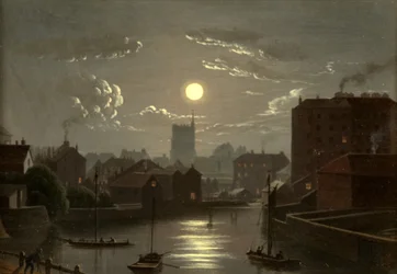 Bristol - Moonlight Scene (óleo sobre cobre)