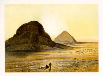 Pirâmides de tijolo de Dashur, Egito, c1870.