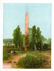 Obelisco em Heliópolis, Egito, c1870.