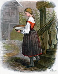 Menina de fazenda norueguesa, 1809.
