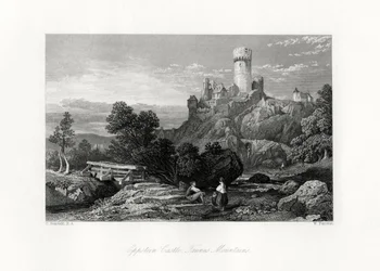 Castelo Eppstein, montanhas Taunus, Alemanha, século XIX