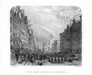 A rua principal, Edimburgo, 1870.