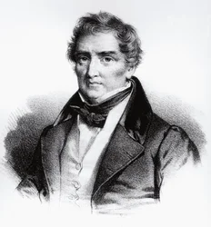 Retrato de François Joseph Victor Broussais (1772-1838) Médico francês, gravura