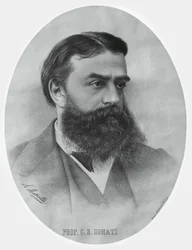 Retrato de Giovanni Battista Donati (1826-1873), matemático e astrônomo italiano, gravura