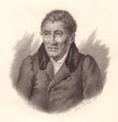 Retrato do poeta italiano Jacopo Vittorelli (1749-1835), gravura em cobre de Bonatti