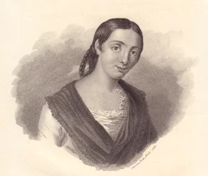 Retrato da escritora italiana Giustina Renier Michiel (1755-1832), gravura em cobre