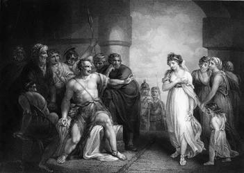 Os filisteus o pegaram e apagaram os olhos, em meados do século XIX.