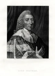 William Pitt, 1º conde de Chatham, estadista britânico do Whig, século XIX.