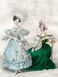 Moda feminina, c1830s