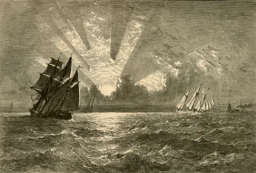 "Sunset, Lake Michigan", 1874.  