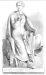 A estátua de Thorwaldsen de Lord Byron, 1845.