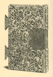 Capa de livro dourada prateada, 1881.