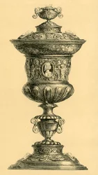 Copo e tampa de prata, c1550, 1881.
