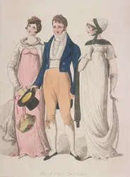 Vestidos meio cheios, c1810