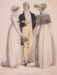 Duas mulheres e um homem de vestido de noite, 1808
