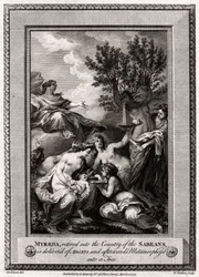 Myrrha, aposentada no país dos Sabeans, é entregue por Adonis ..., 1775
