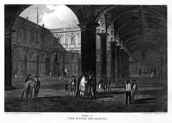 Royal Exchange, cidade de Londres, 1816.