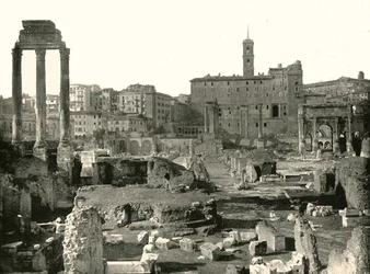Vista geral do Fórum, Roma, Itália, 1895.