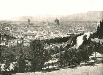Panorama da cidade de Florença, Itália, 1895.