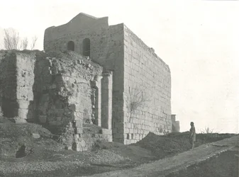 Torre da qual São Paulo desceu em uma cesta, Damasco, Síria Otomano, 1895.
