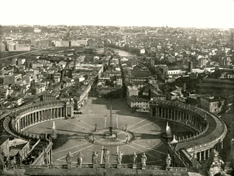 Vista da cúpula de St Peters, Roma, Itália, 1895.
