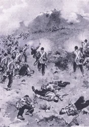Assalto ao Redan, ilustração das Batalhas Britânicas na Terra e no Mar, 1915