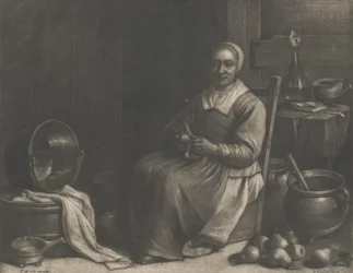 A Woman Peeling Pears, meados do século XVII.