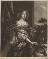 Retrato de uma senhora ao lado de um Rose Bush