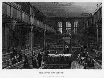 Câmara da Câmara dos Comuns, Westminster, Londres, 1815.