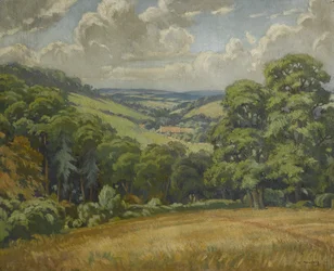 Cena no Devon, perto de Widdecombe Moor, cerca de 1949