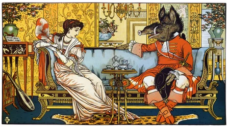 Ilustração de Walter Crane (1845-1915) "A Bela e a Fera"