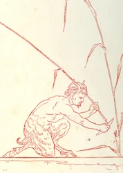 Design de capa interna de &39;Pan-Pipes&39;, Um livro de canções antigas, recém arranjado e com acompanhamentos de Theo. Marzials, publicado em Londres por George Routledge und Sons, 1884